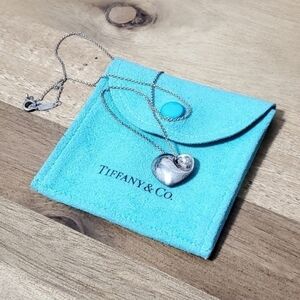 Authentic Tiffany & Co. Elsa Peretti Full Heart Necklace Sterling Silver 925